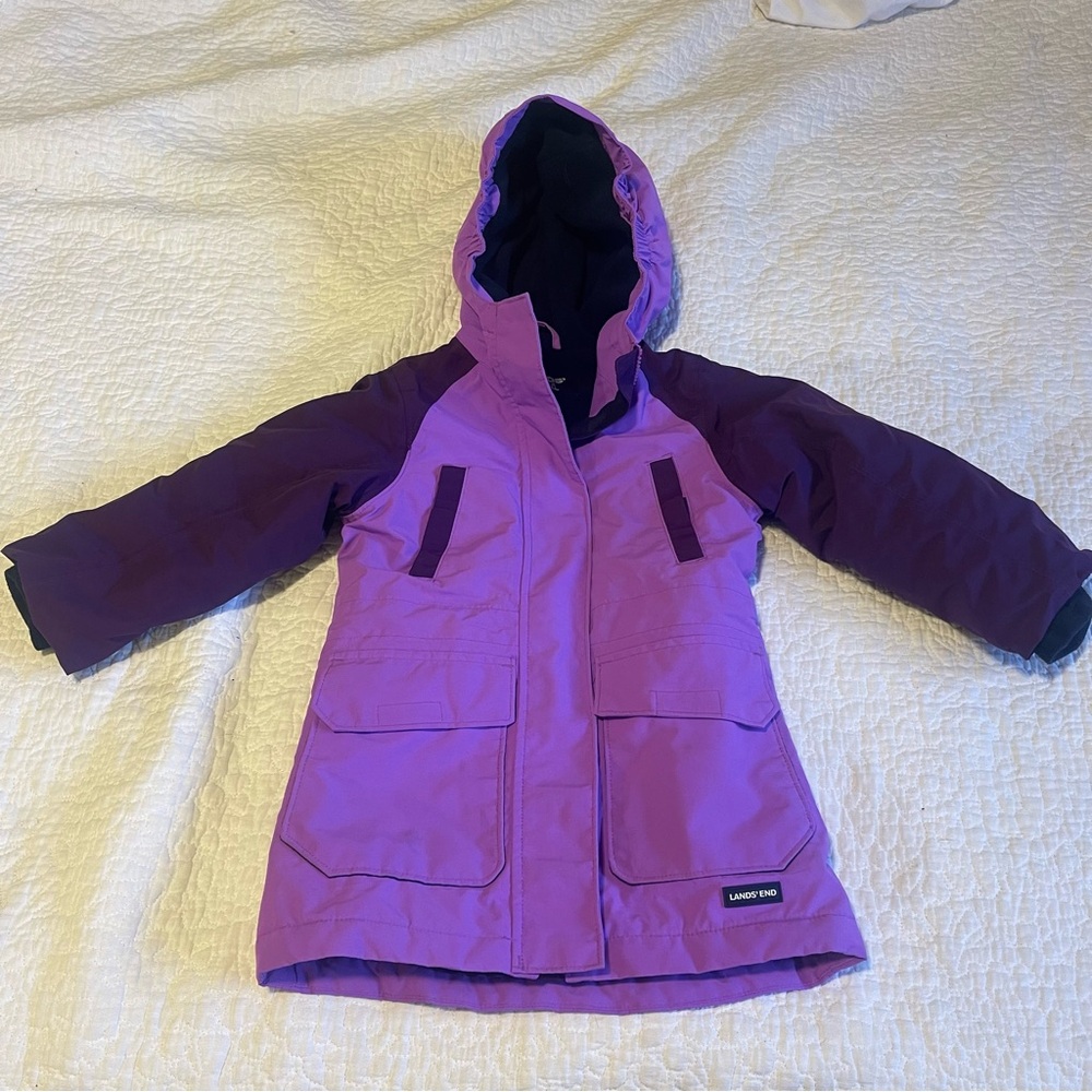 Lands' End Kids' Two-Tone Purple Raincoat